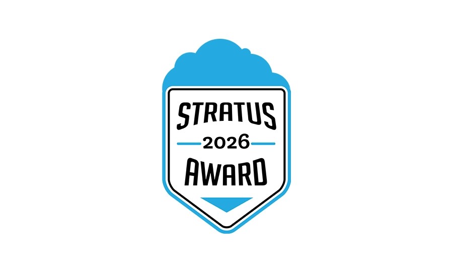 A blue and white shield logo reads SmarTec Nurse Assist Stratus Award 2026 with a cloud shape above the text.